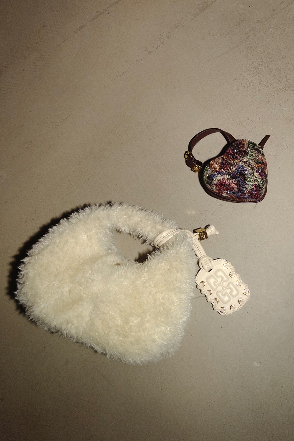 Ganni - Hobo mini fur crossbody