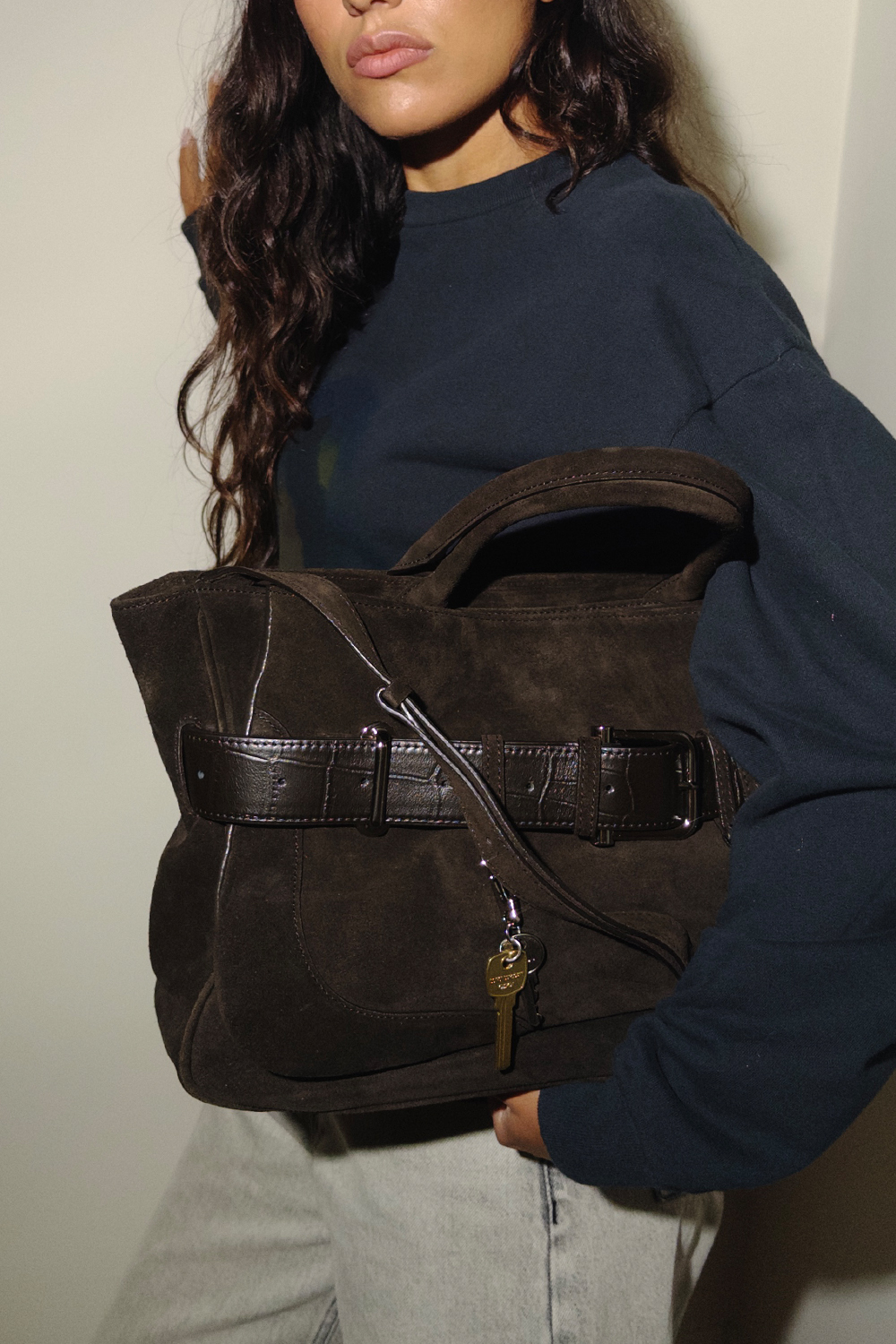 OSOI - Tote brocle suede shoulder bag