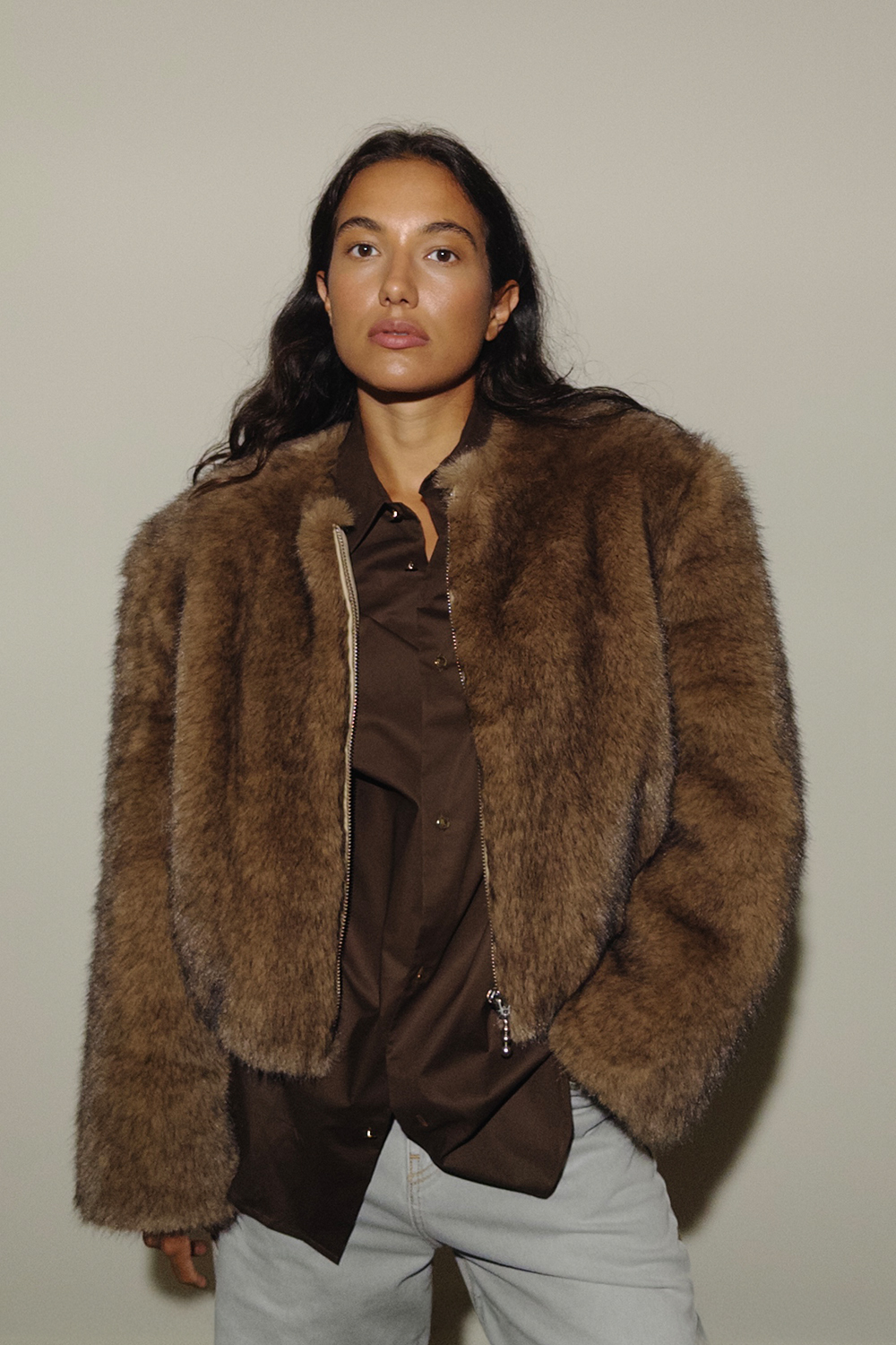 Stand Studio - Karly fur cropped jacket